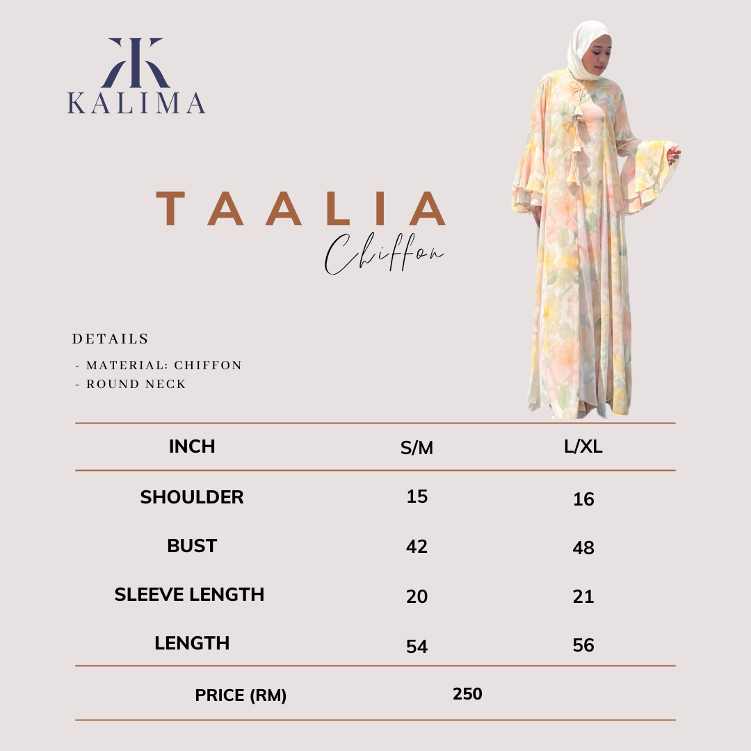 Taalia Chiffon Abaya